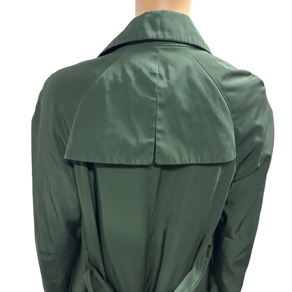 Zara Basic Green Belted Open Front Trench Coat with Pockets Womens XS - Picture 5 of 15